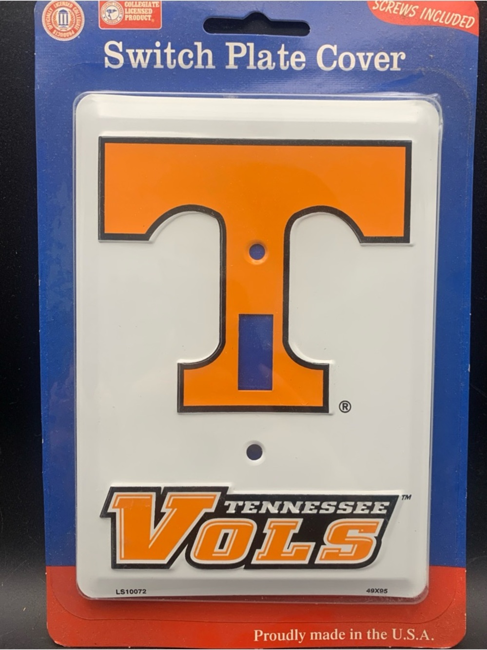 New Light Switch Plate SIgn Tennessee Vols Officially Licensed
